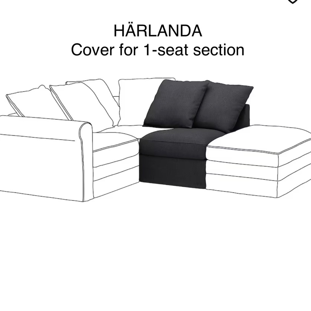 HÄRLANDA 504.552.48
Cover for 1-seat section, Sporda dark gray
